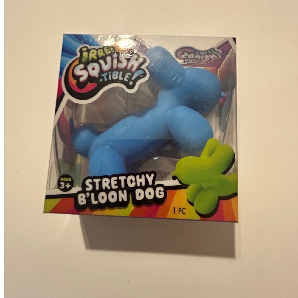 JA-RU Irre-Squish-Tible Stretchy B'loon Dog Blue Sensory Fidget Toy 4531 NEW